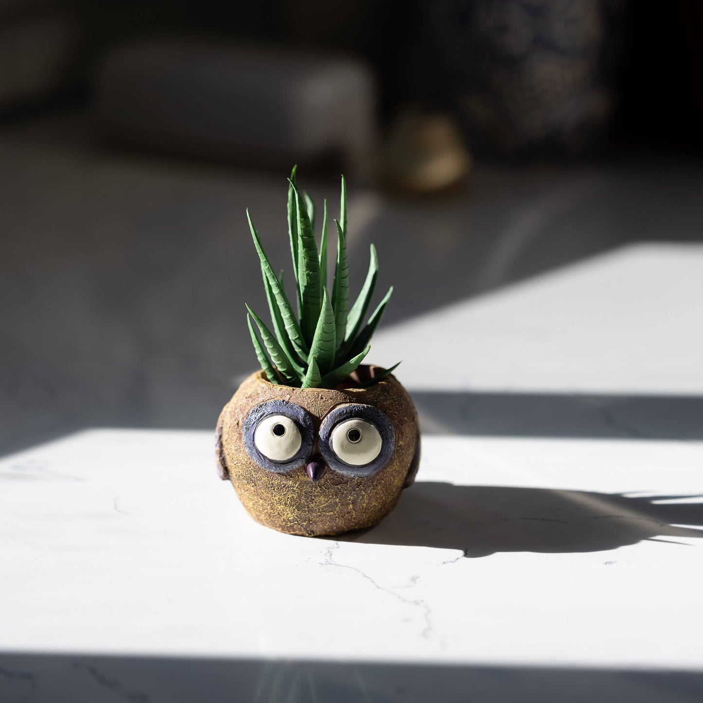 Baby Yellow Owl - Olive - Mini Blobhouse Planter