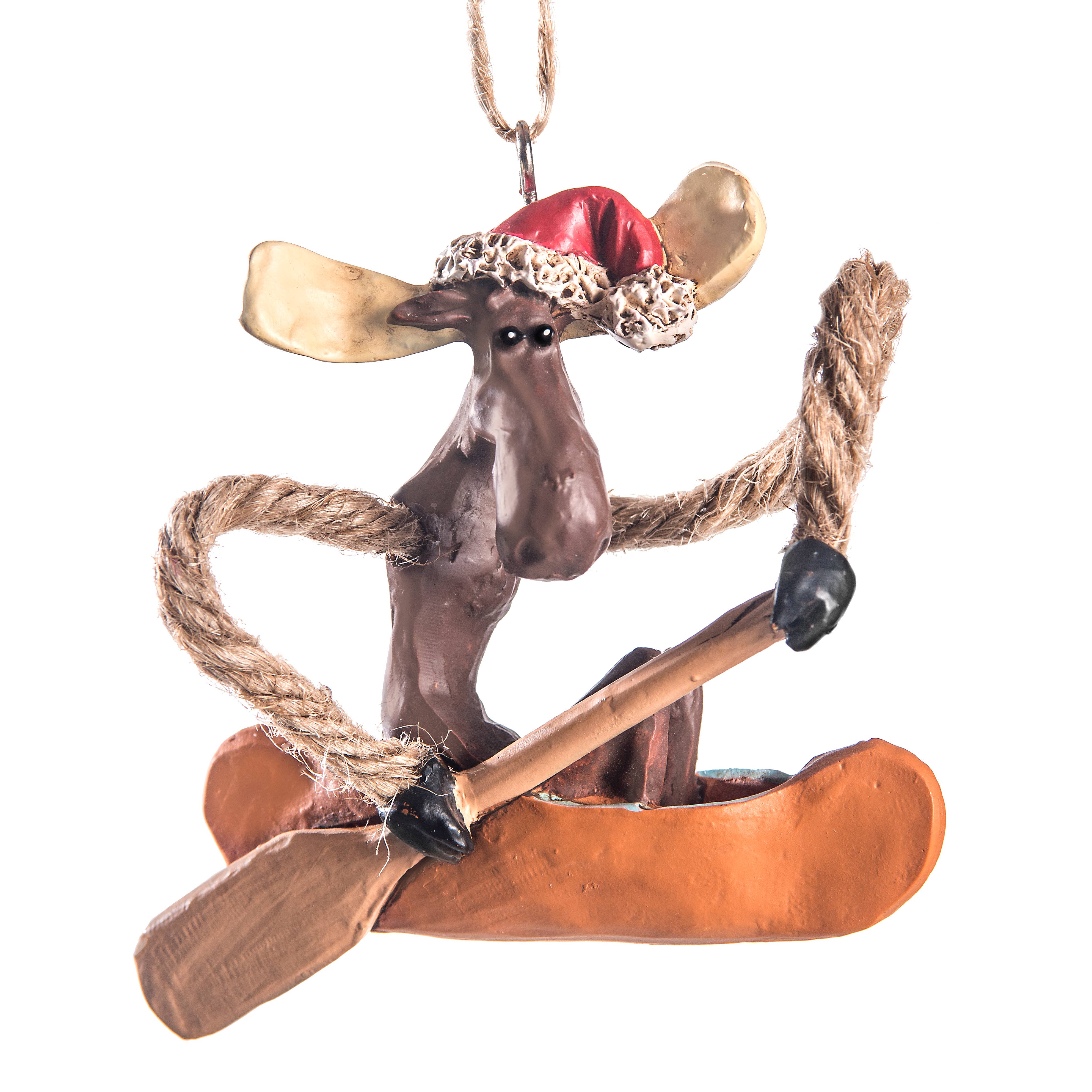 Moose In Canoe Ornament