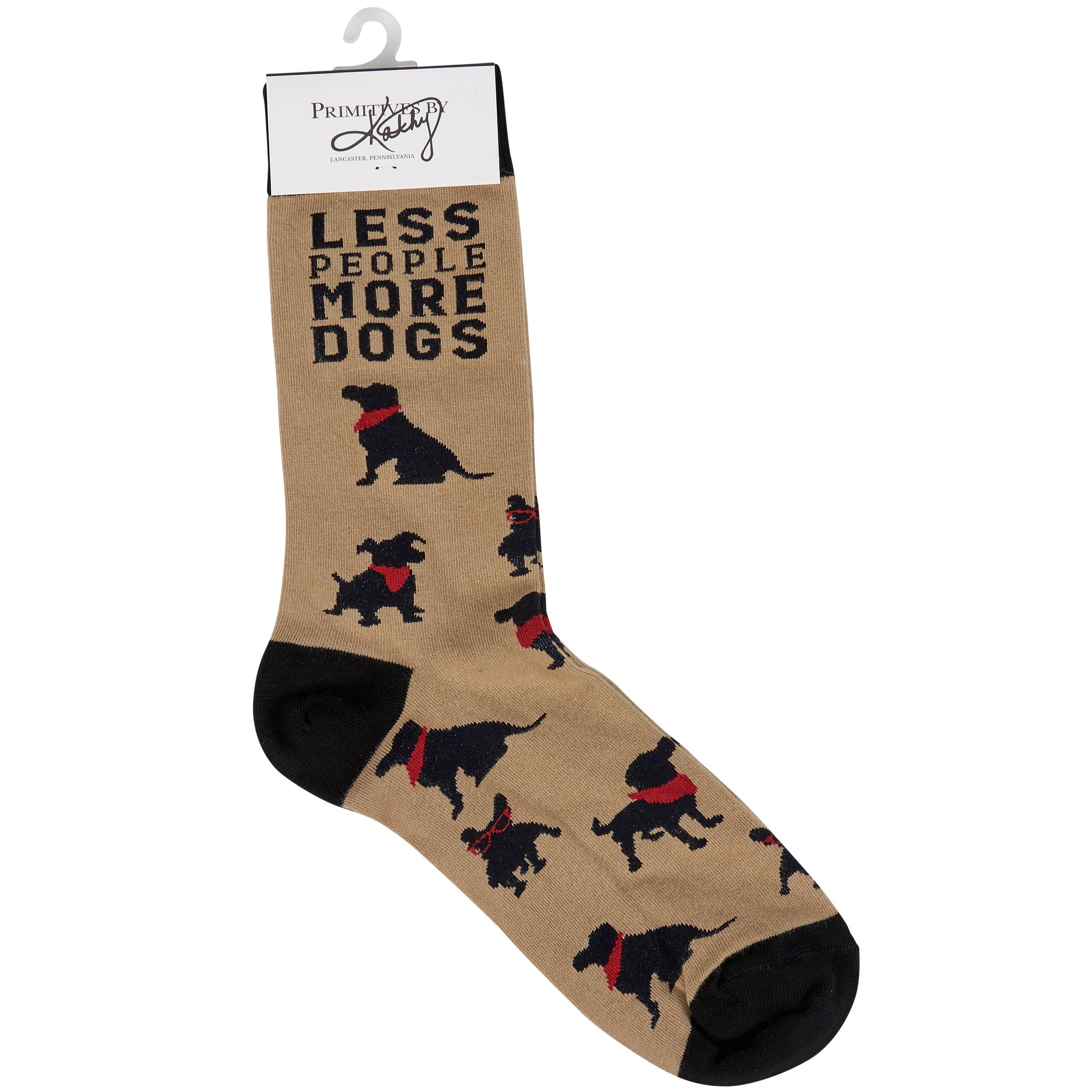 Less People More Dogs Socks Grey Horse