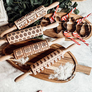 Wood Rolling Pins for Cookies & Baking Gift, Holiday Kitchen