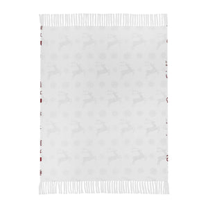 Scandia Snowflake Red White Woven Throw 50"x60"