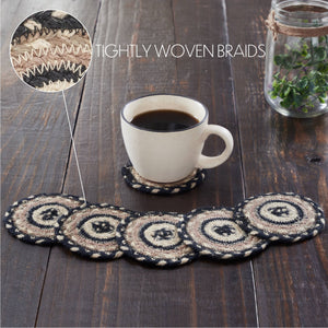 Sawyer Mill Charcoal Creme Jute Coaster Set of 6