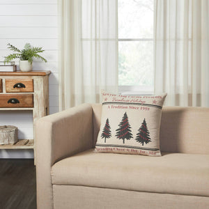 Sawyer Mill Holiday Tree Pillow 18"x18"