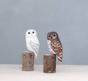 Owl - Mini Barn Hand Carved Wood