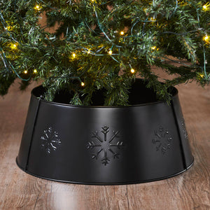 Snowflake Christmas Tree Collar Metal Charcoal 8x20x20