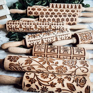 Wood Rolling Pins for Cookies & Baking Gift, Holiday Kitchen