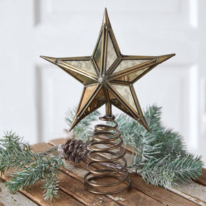 Retro Mercury Glass Star Tree Topper