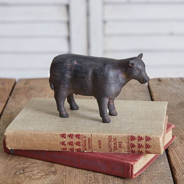 Rustic Cow Figurine