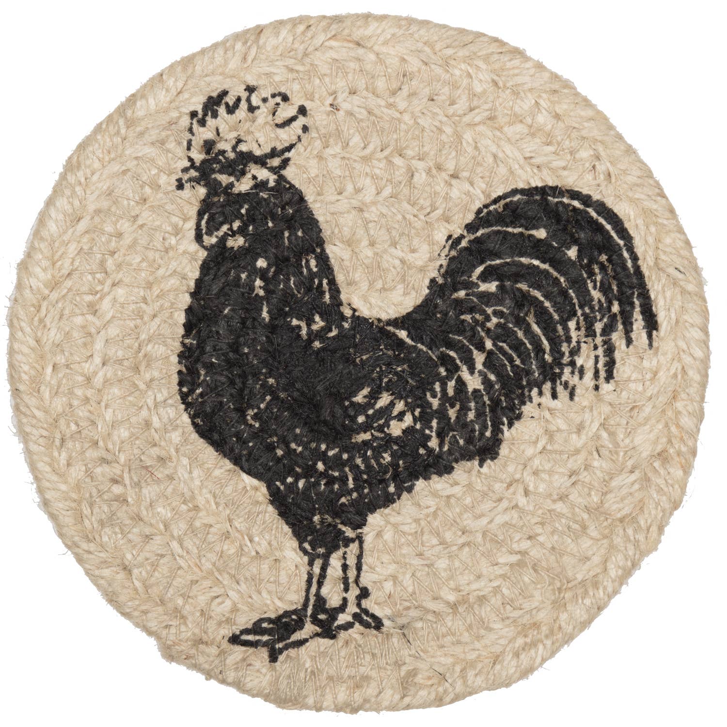 Sawyer Mill Charcoal Poultry Jute Coaster Set of 6