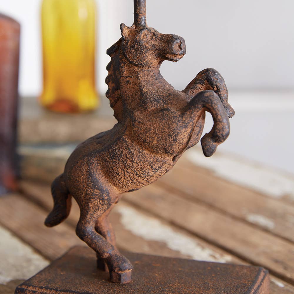 Rearing Horse Pillar Candle Holder