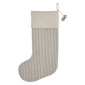 Sawyer Mill Charcoal Ticking Stripe Stocking 12"x20"