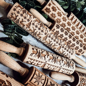 Wood Rolling Pins for Cookies & Baking Gift, Holiday Kitchen