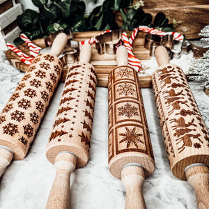 Wood Rolling Pins for Cookies & Baking Gift, Holiday Kitchen