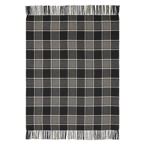 Eston Black Tan Plaid Throw 50x60