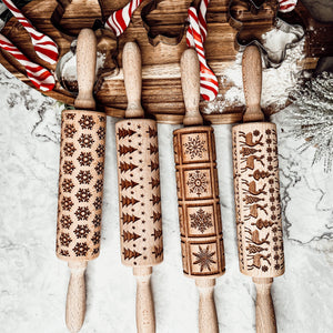 Wood Rolling Pins for Cookies & Baking Gift, Holiday Kitchen