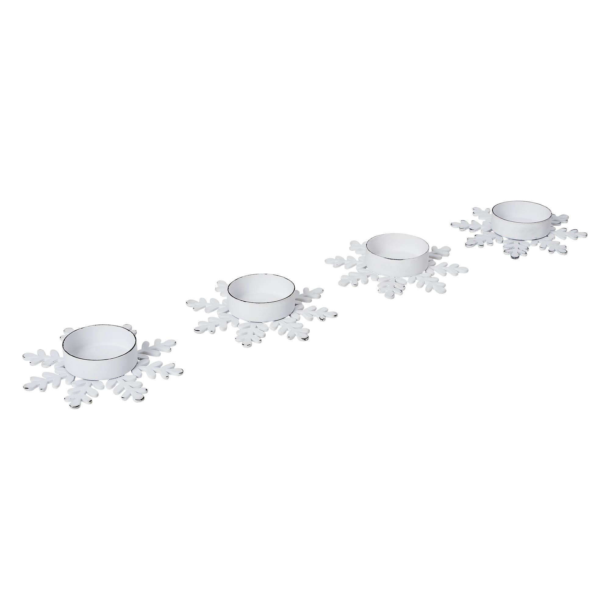 Tealight Holder Snowflake Antique White