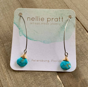 Calm Down Karen- turquoise dangle earrings