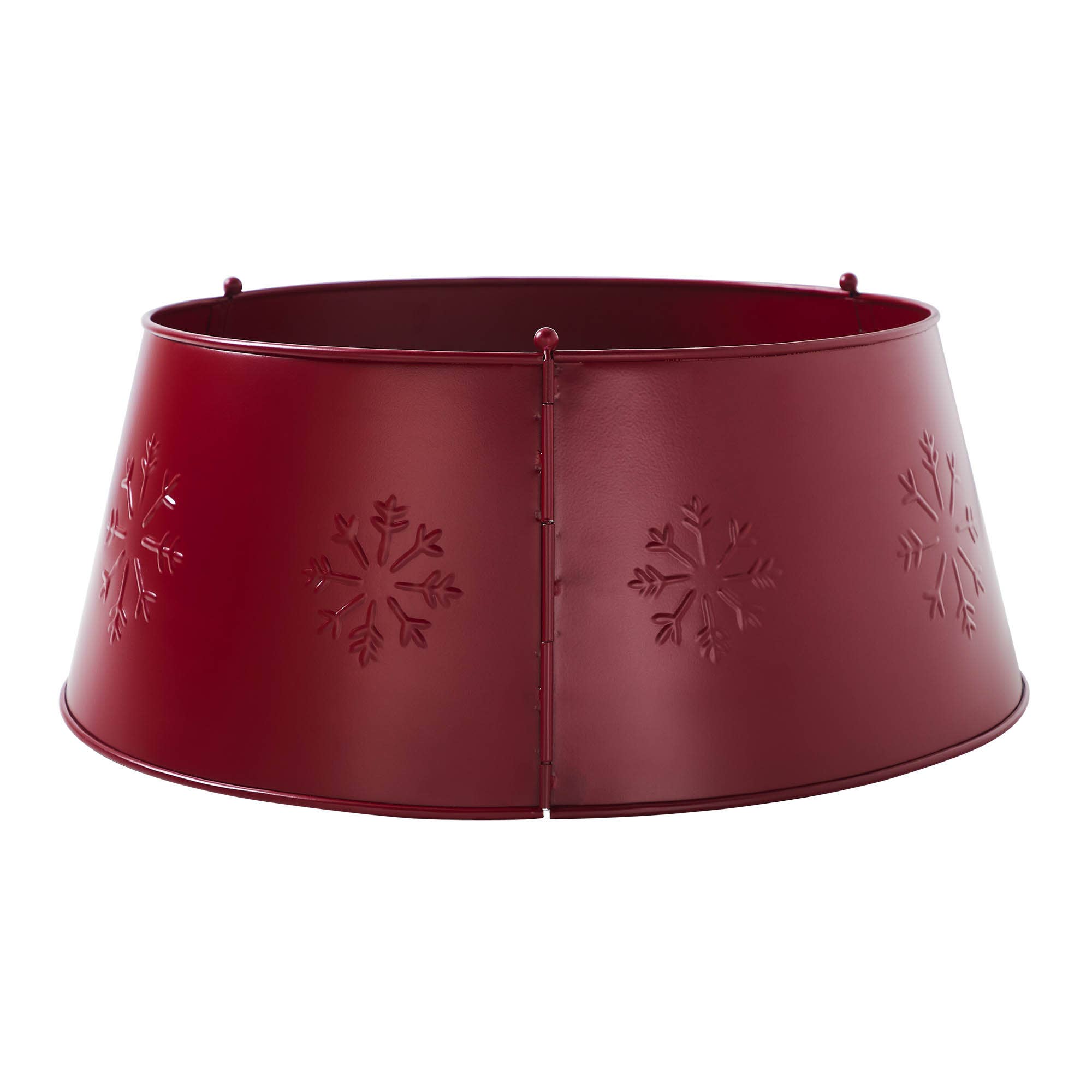 Snowflake Christmas Tree Collar Metal Burgundy 8x20x20