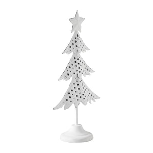 Christmas Tree Antique White Metal Figurine