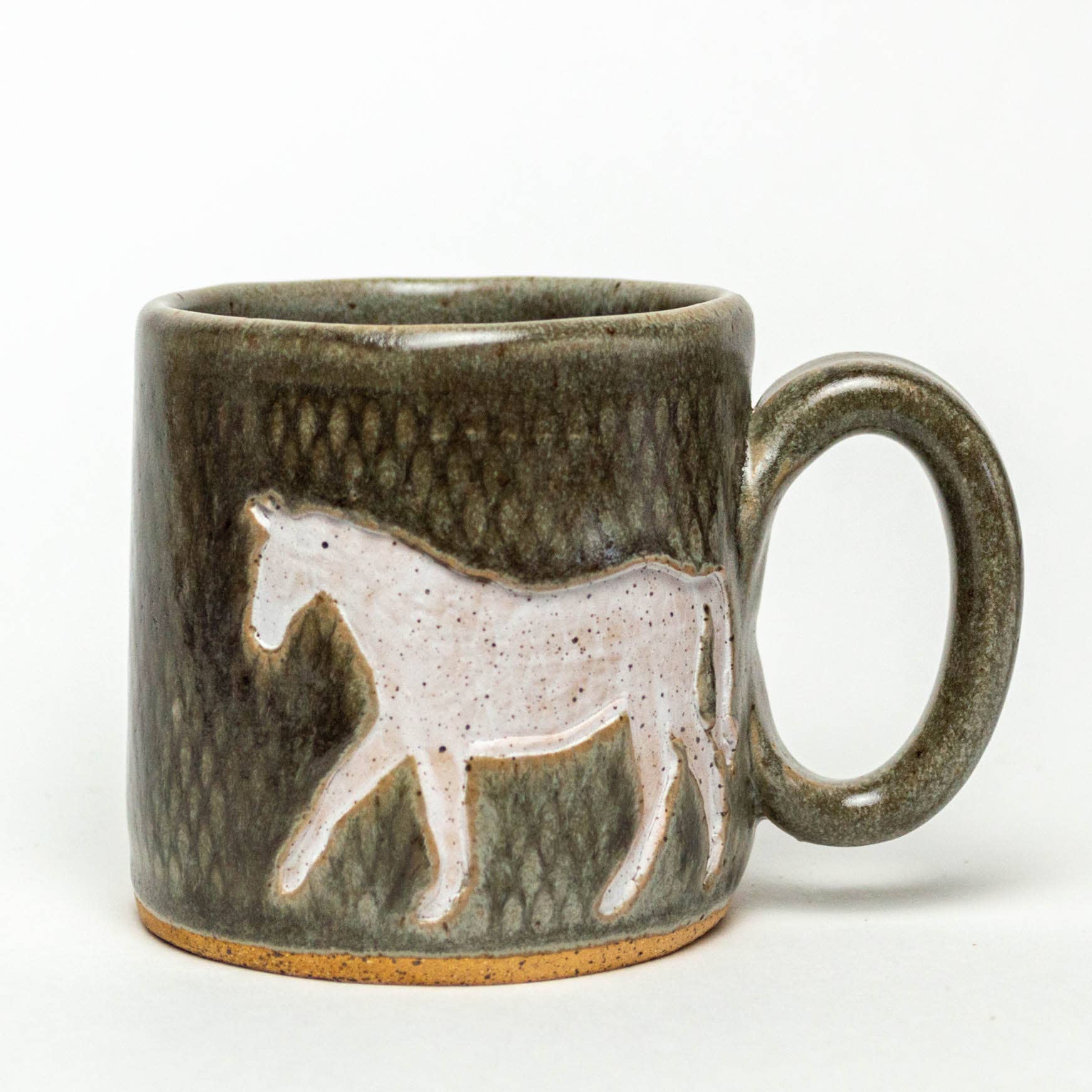 White Squirrel Clayworks White Horse Mug