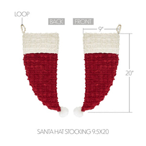 Kringle Chenille Santa Hat Stocking 9.5"x20"