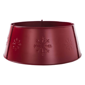 Snowflake Christmas Tree Collar Metal Burgundy 8x20x20