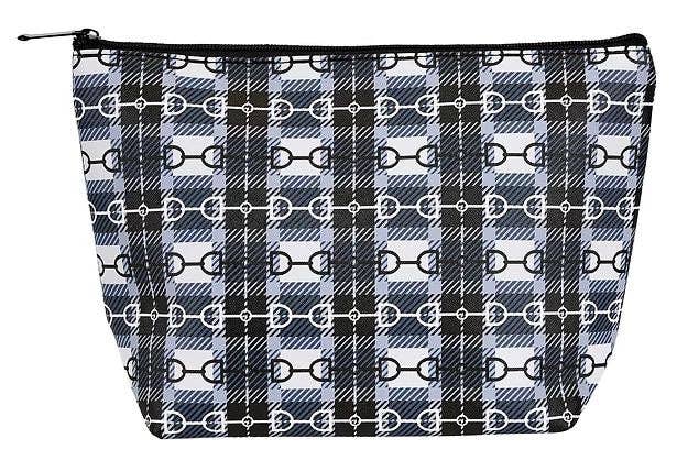 AWST Int'l Snaffle Bit Plaid Medium Cosmetic Pouch