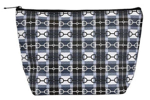 AWST Int'l Snaffle Bit Plaid Large Cosmetic Pouch