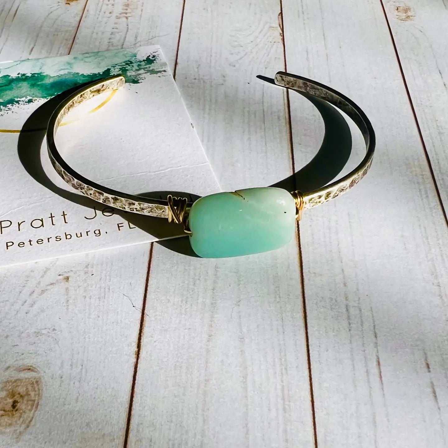 NELLIE PRATT AMAZONITE CUFF BRACELET