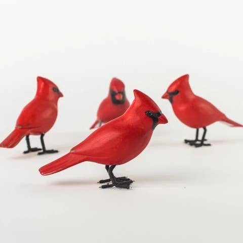 Mini Cardinal Hand Carved Wood