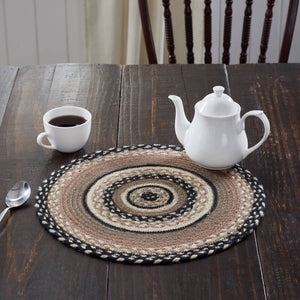 Sawyer Mill Charcoal Creme Jute Trivet  15"