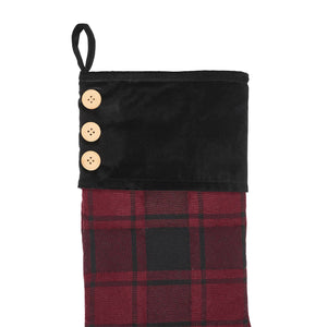 Cumberland Red Black Plaid Stocking 12"x20"