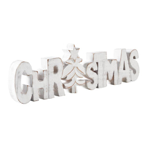 CHRISTMAS Carved Wooden Sign 15x4.25x1