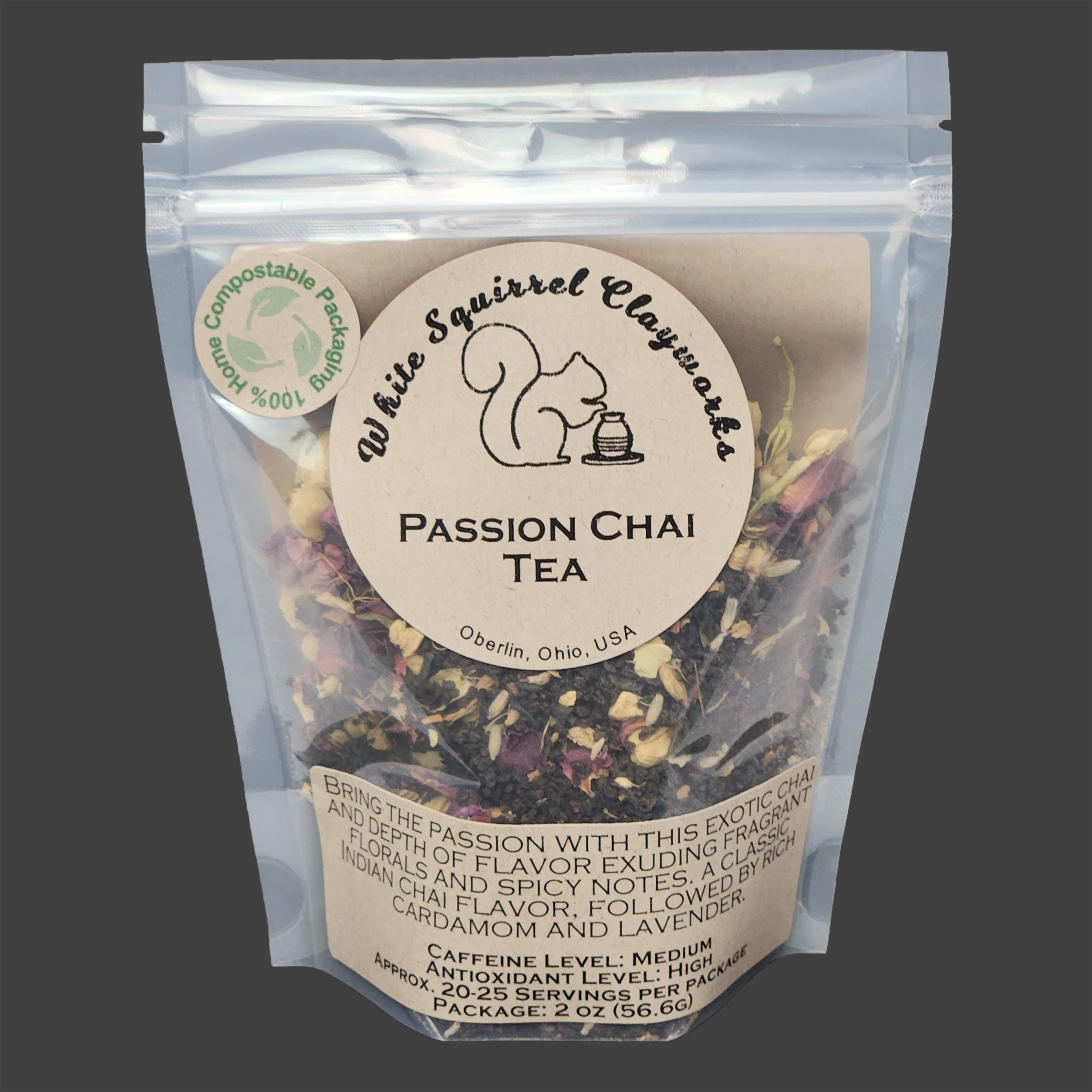 WHITE SQUIRREL CLAYWORKS PASSION CHAI LOOSE LEAF TEA