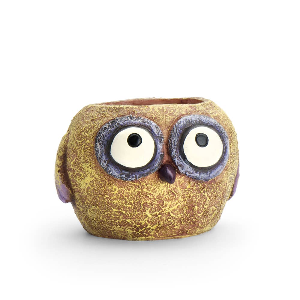 Baby Yellow Owl - Olive - Mini Blobhouse Planter