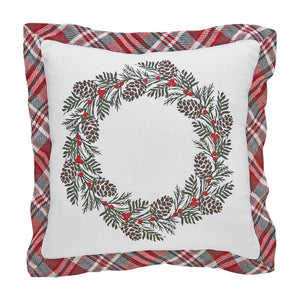 Gregor Plaid Wreath Pillow 12"x12"