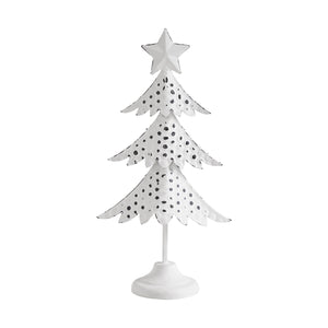 Christmas Tree Antique White Metal Figurine