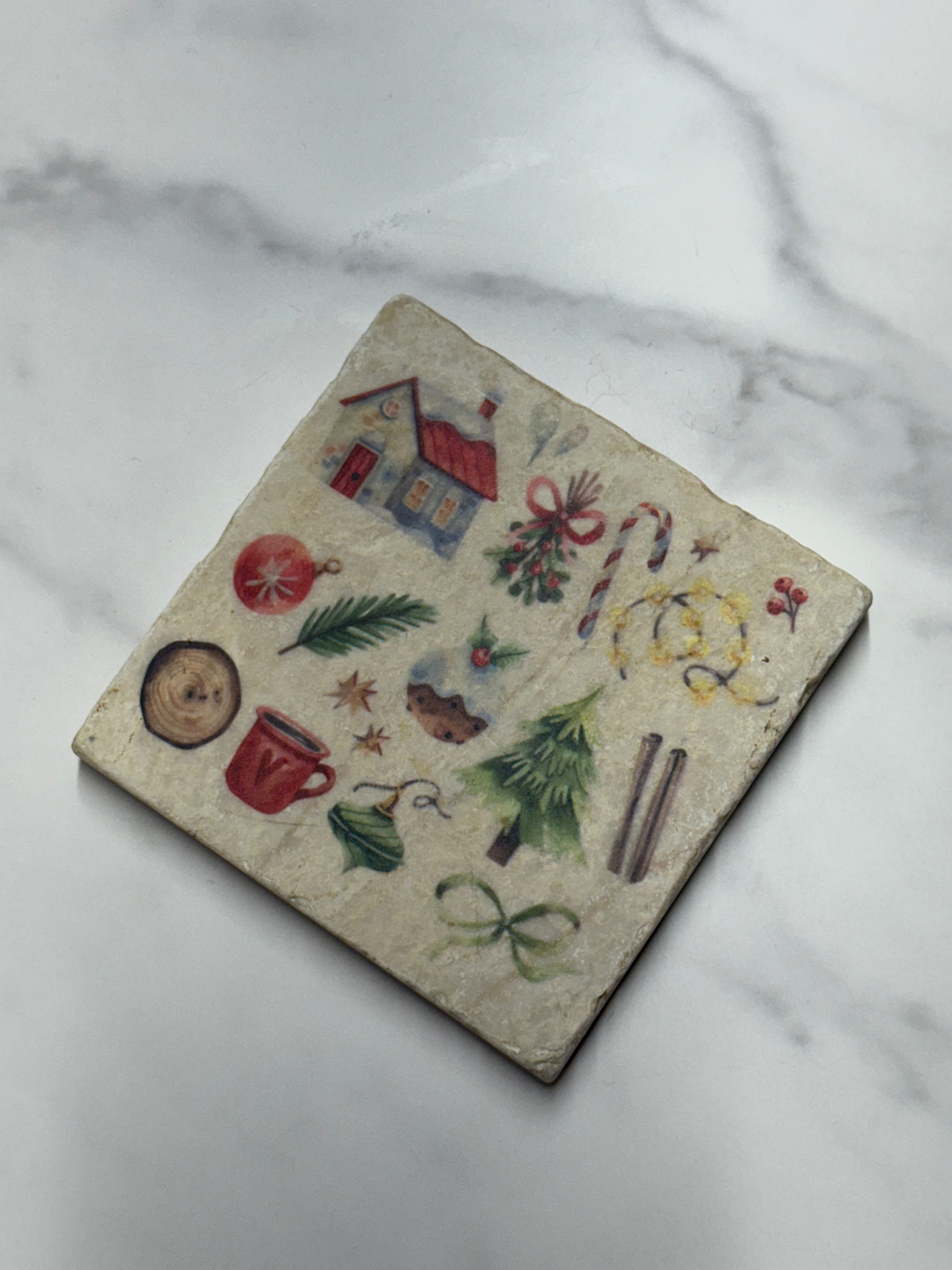 Christmas Marble Coaster #3