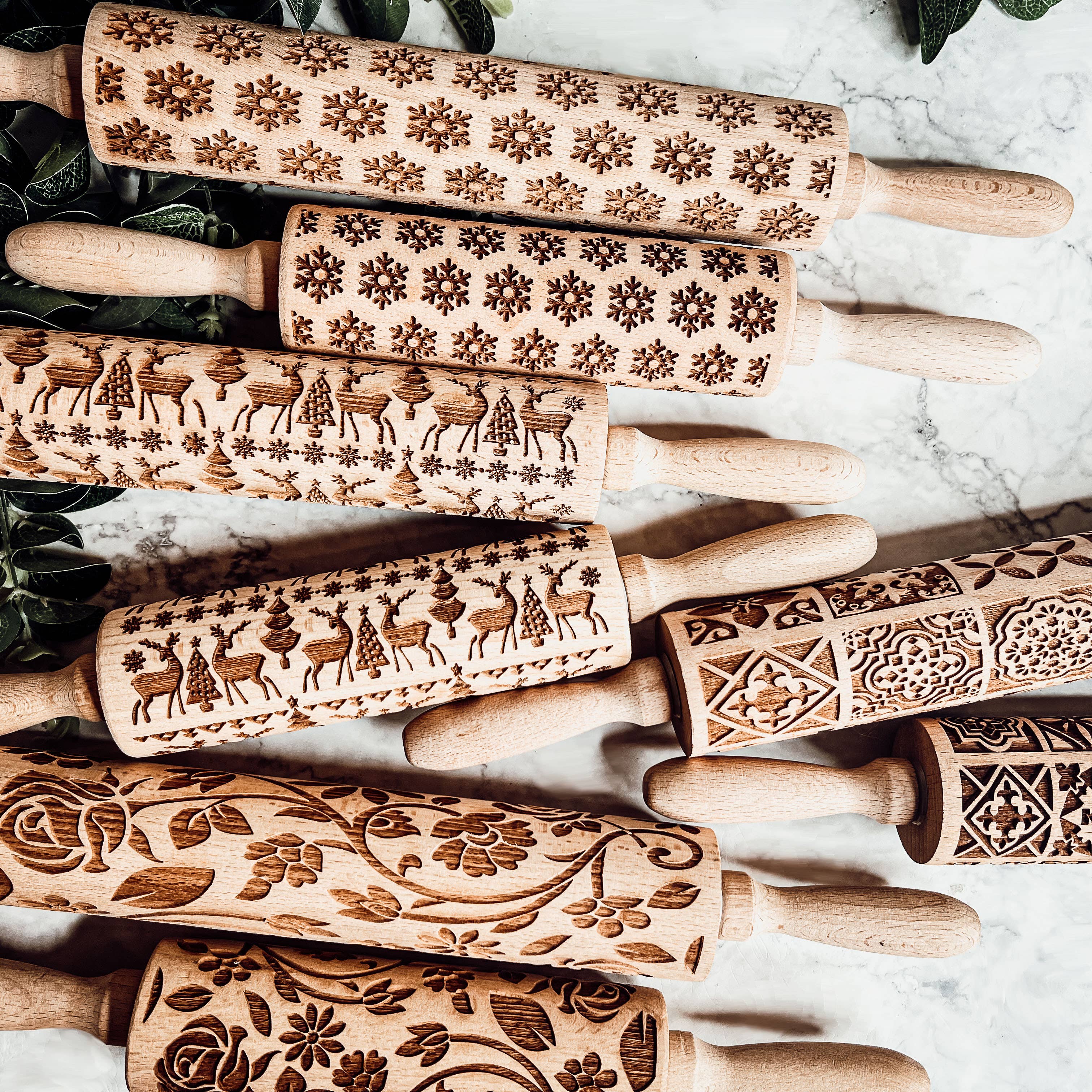 Wood Rolling Pins for Cookies & Baking Gift, Holiday Kitchen