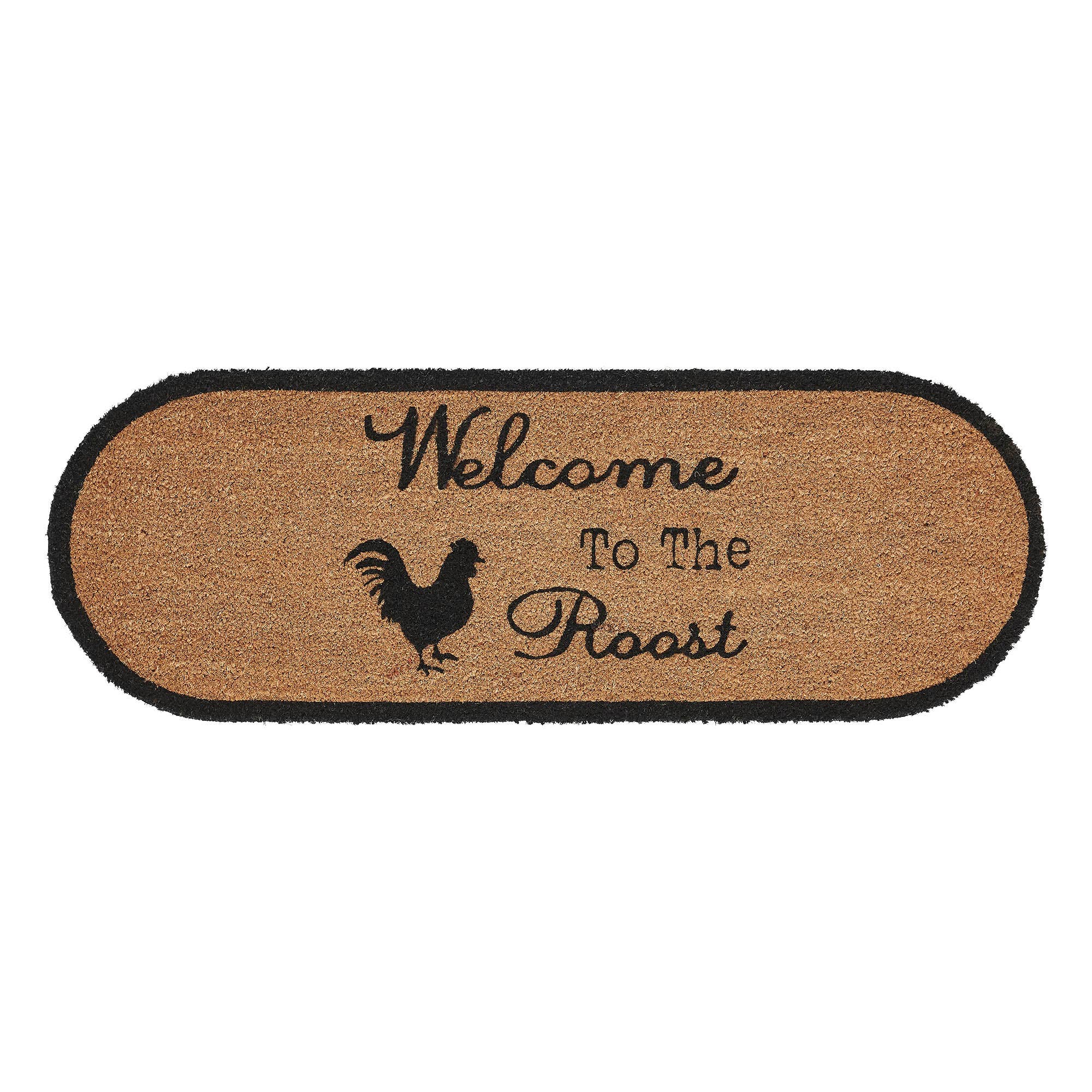 Down Home Welcome to the Roost Coir Rug Oval