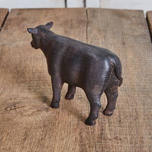 Rustic Cow Figurine