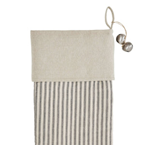 Sawyer Mill Charcoal Ticking Stripe Stocking 12"x20"