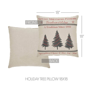 Sawyer Mill Holiday Tree Pillow 18"x18"