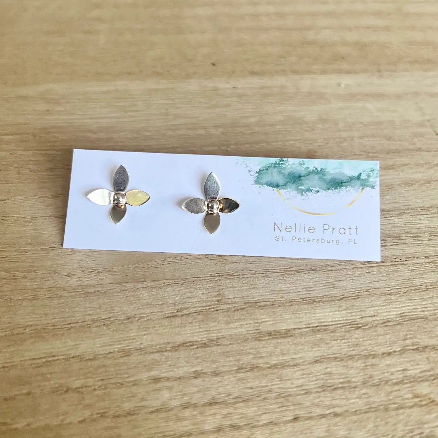 NELLIE PRATT KINDRED SPIRIT SILVER FLOWER STUDS