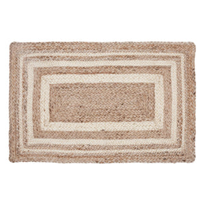 Natural & Creme Jute Rug Rect 20"x30"