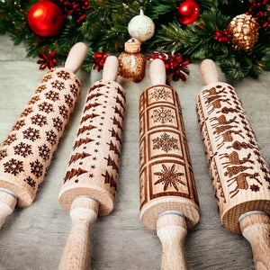 Wood Rolling Pins for Cookies & Baking Gift, Holiday Kitchen