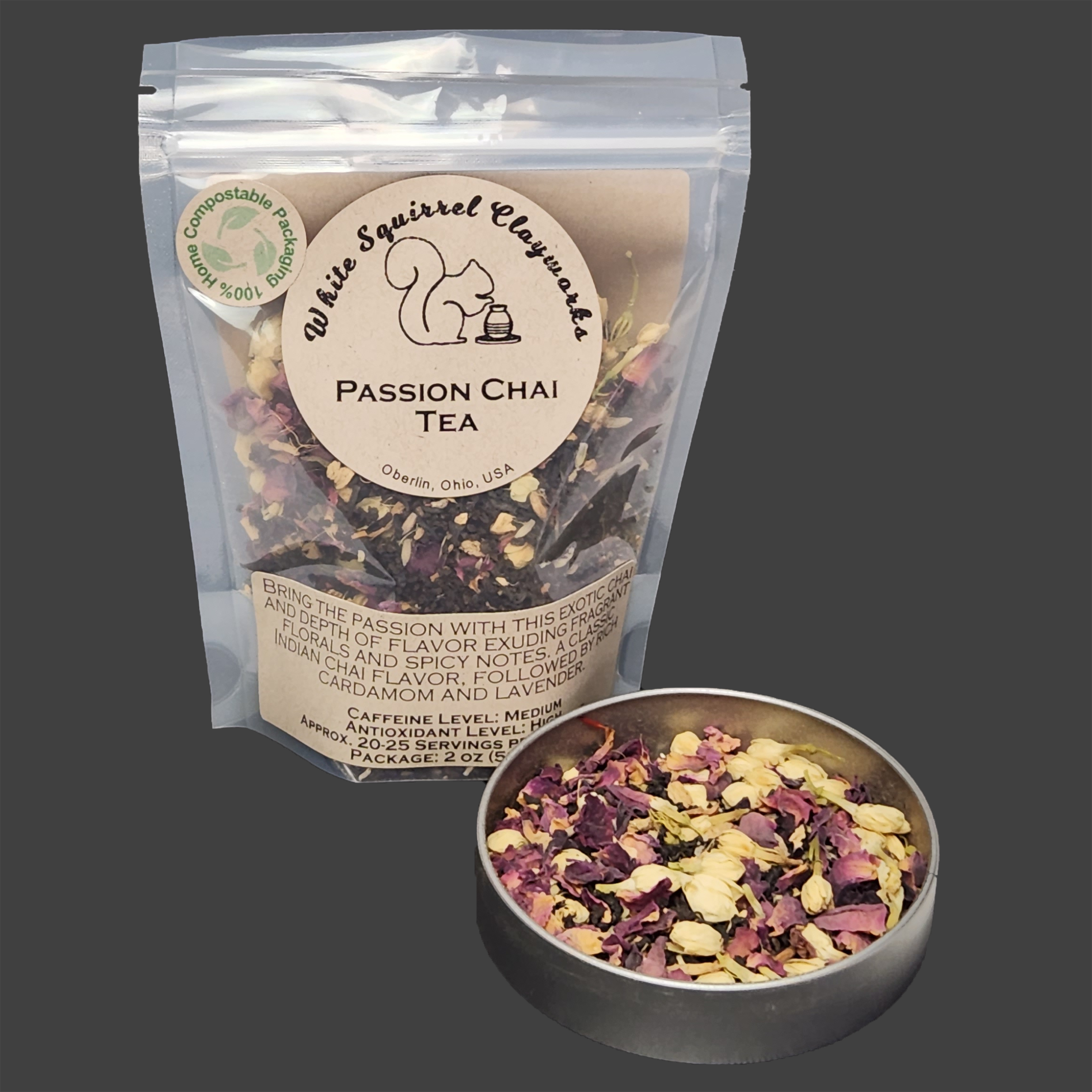 WHITE SQUIRREL CLAYWORKS PASSION CHAI LOOSE LEAF TEA