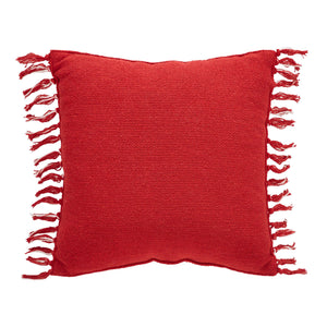 Gallen Red White Pillow Fringed 12"x12"