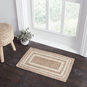 Natural & Creme Jute Rug Rect 20"x30"