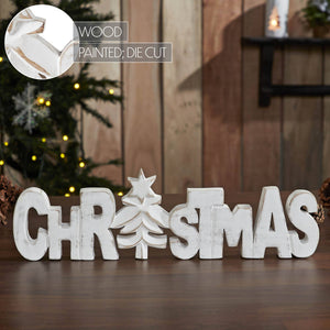 CHRISTMAS Carved Wooden Sign 15x4.25x1